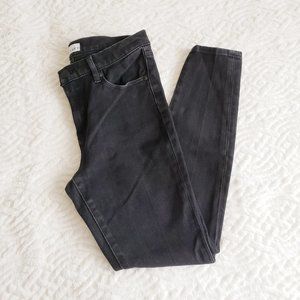 LOFT Women's Size 28 / 6 Black Washed Hi-Rise Skinny Jeans Cozy Denim Leggings S